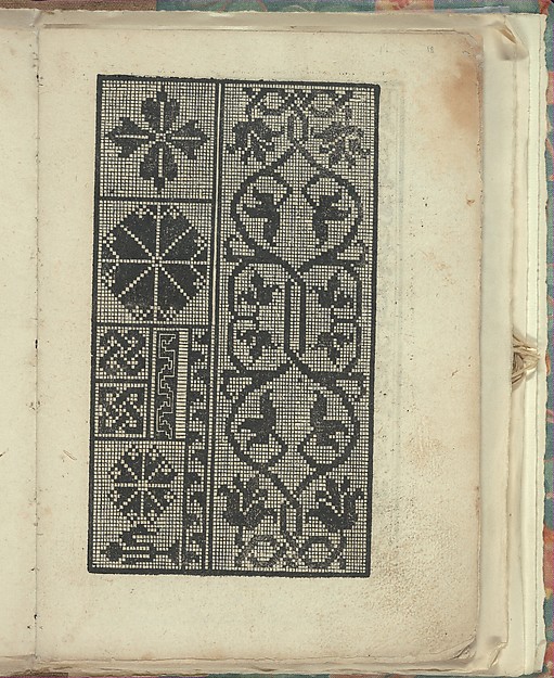 Opera Nova Universali intitulata Corona di racammi, page 18 (recto)