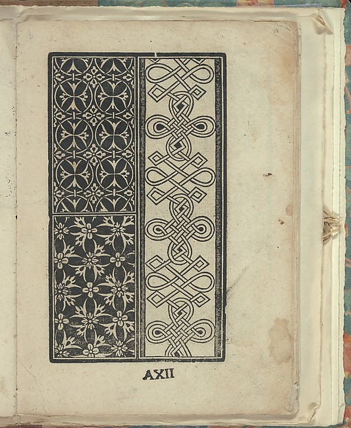 Opera Nova Universali intitulata Corona di racammi, page 27 (recto)