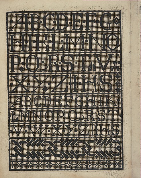 Libbretto nouellamete composto per maestro Domenico da Sera...lauorare di ogni sorte di punti, page 14 (verso)