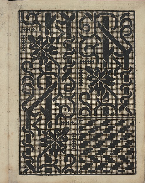 Libbretto nouellamete composto per maestro Domenico da Sera...lauorare di ogni sorte di punti, page 16 (recto)