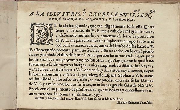 Studio delle virtuose Dame, page 2 (recto) by Isabella Catanea Parasole, The Metropolitan Museum of Art