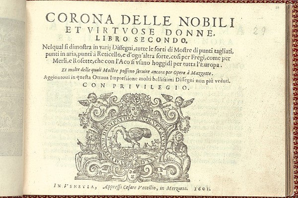 Corona delle Nobili et Virtuose Donne: Libro I-IV, page 29 (recto)