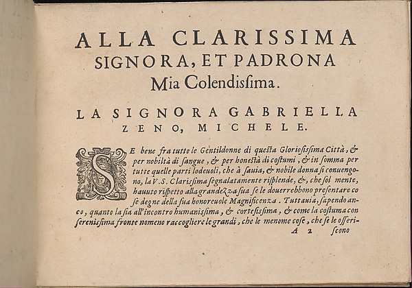 Prima Parte de' Fiori, e Disegni di varie sorti di Ricami Moderni, page 2 (recto)
