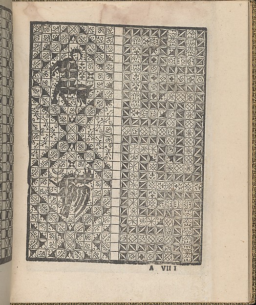 Giardineto novo di punti tagliati et gropposi per exercitio & ornamento delle donne (Venice 1554), page 5 (recto)