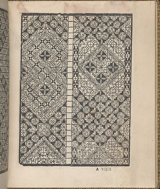 Giardineto novo di punti tagliati et gropposi per exercitio & ornamento delle donne (Venice 1554), page 5 (verso)