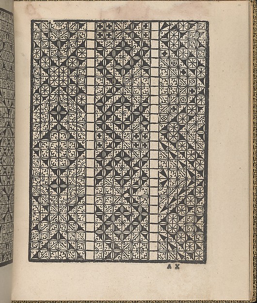 Giardineto novo di punti tagliati et gropposi per exercitio & ornamento delle donne (Venice 1554), page 6 (recto)