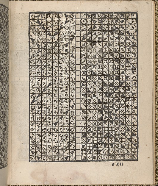 Giardineto novo di punti tagliati et gropposi per exercitio & ornamento delle donne (Venice 1554), page 7 (recto)