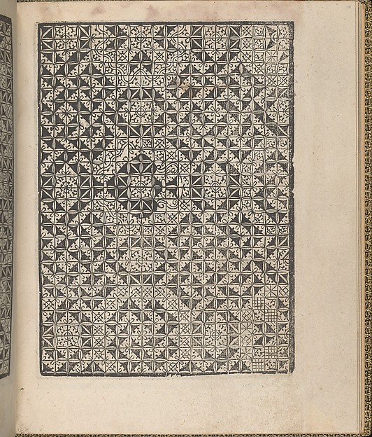 Giardineto novo di punti tagliati et gropposi per exercitio & ornamento delle donne (Venice 1554), page 8 (recto)