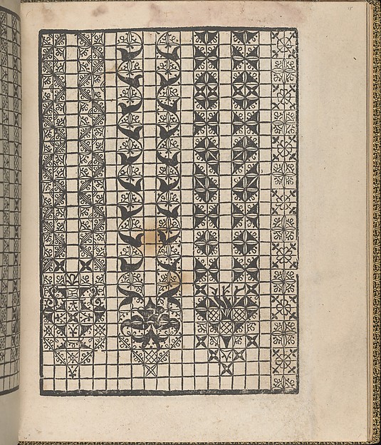 Giardineto novo di punti tagliati et gropposi per exercitio & ornamento delle donne (Venice 1554), page 15 (recto)