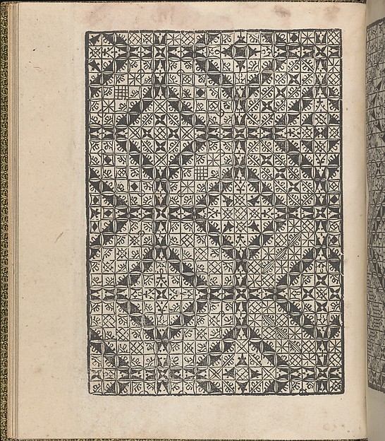 Giardineto novo di punti tagliati et gropposi per exercitio & ornamento delle donne (Venice 1554), page 16 (verso)