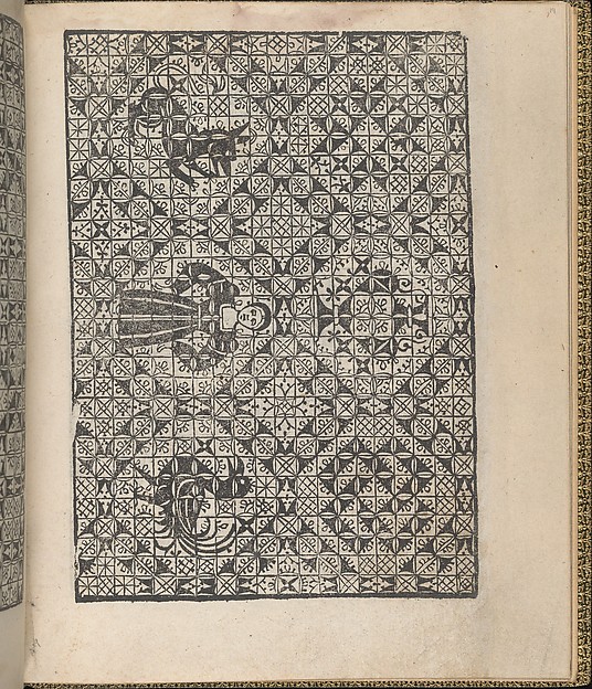 Giardineto novo di punti tagliati et gropposi per exercitio & ornamento delle donne (Venice 1554), page 19 (recto)