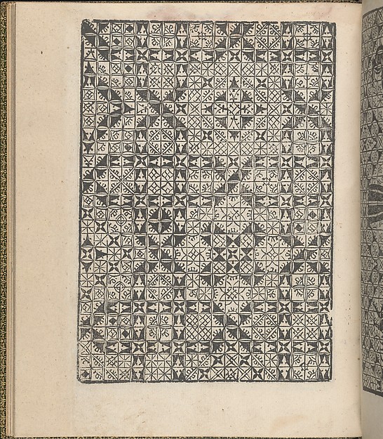 Giardineto novo di punti tagliati et gropposi per exercitio & ornamento delle donne (Venice 1554), page 18 (verso)