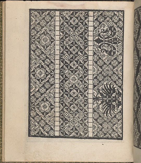 Giardineto novo di punti tagliati et gropposi per exercitio & ornamento delle donne (Venice 1554), page 19 (verso)
