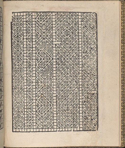 Giardineto novo di punti tagliati et gropposi per exercitio & ornamento delle donne (Venice 1554), page 11 (verso)