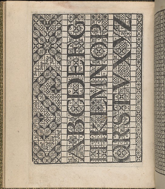 Giardineto novo di punti tagliati et gropposi per exercitio & ornamento delle donne (Venice 1554), page 20 (verso)