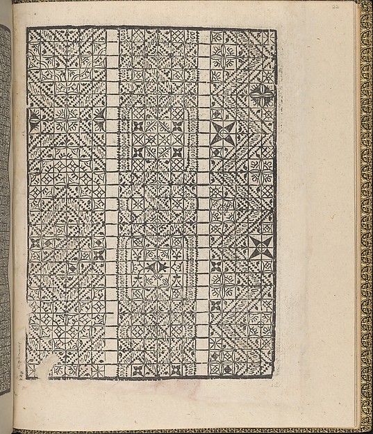 Giardineto novo di punti tagliati et gropposi per exercitio & ornamento delle donne (Venice 1554), page 12 (recto)