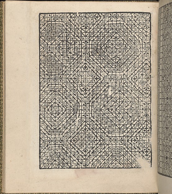 Giardineto novo di punti tagliati et gropposi per exercitio & ornamento delle donne (Venice 1554), page 22 (verso)