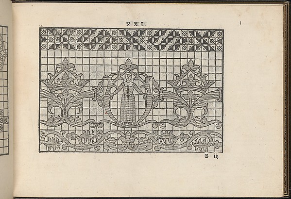 Giovanni Ostaus, La Vera Perfettione del Disegno di varie sorti di recami, page 11 (recto)