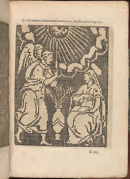 Les Secondes Oeuvres, et Subtiles Inventions De Lingerie du Seigneur Federic de Vinciolo Venitien, page 8 (recto)
