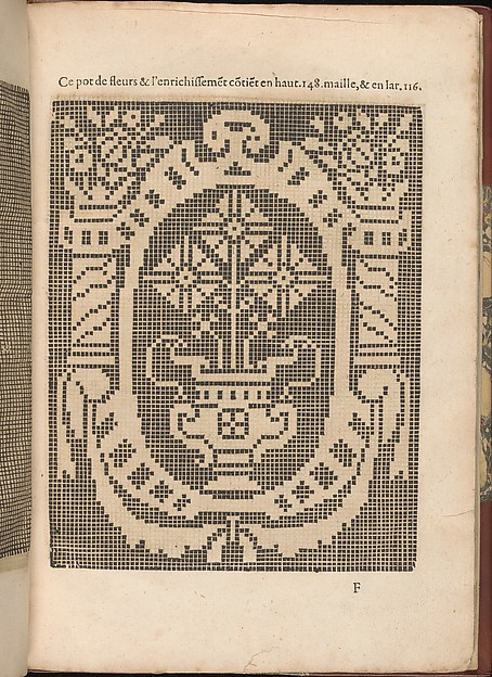 Les Secondes Oeuvres, et Subtiles Inventions De Lingerie du Seigneur Federic de Vinciolo Venitien, page 21 (recto)