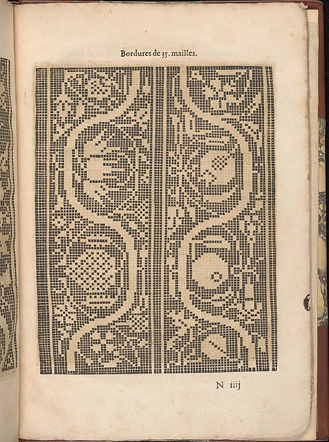 Les Secondes Oeuvres, et Subtiles Inventions De Lingerie du Seigneur Federic de Vinciolo Venitien, page 52 (recto)