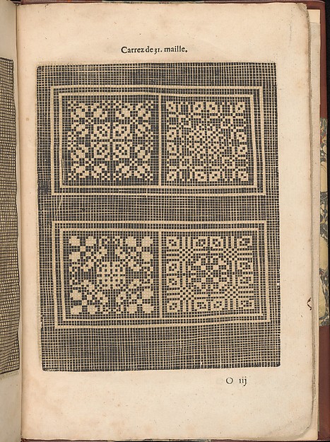 Les Secondes Oeuvres, et Subtiles Inventions De Lingerie du Seigneur Federic de Vinciolo Venitien, page 55 (recto)