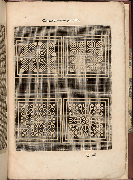 Les Secondes Oeuvres, et Subtiles Inventions De Lingerie du Seigneur Federic de Vinciolo Venitien, page 56 (recto)