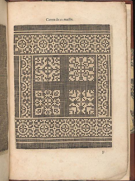 Les Secondes Oeuvres, et Subtiles Inventions De Lingerie du Seigneur Federic de Vinciolo Venitien, page 57 (recto)