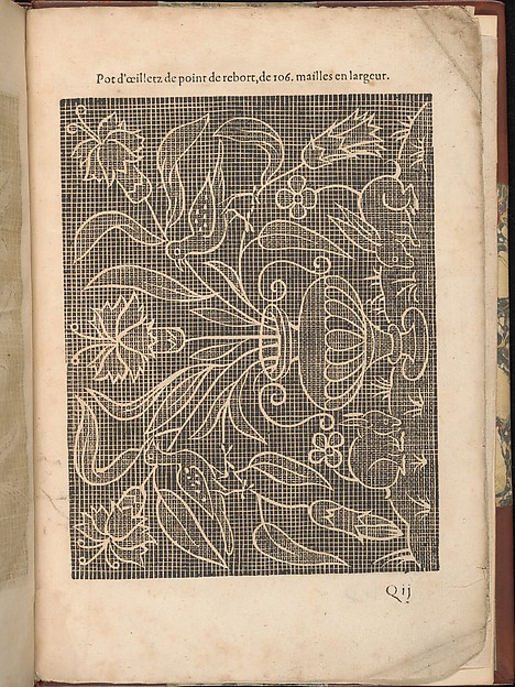 Les Secondes Oeuvres, et Subtiles Inventions De Lingerie du Seigneur Federic de Vinciolo Venitien, page 62 (recto)