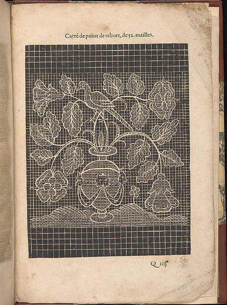Les Secondes Oeuvres, et Subtiles Inventions De Lingerie du Seigneur Federic de Vinciolo Venitien, page 64 (recto)