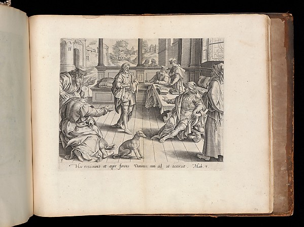 The King Summoning the Servant, from The Parable of the Unmerciful Servant, bound in Thesaurus Sacrarum historiarum Veteris et Novi Testamenti