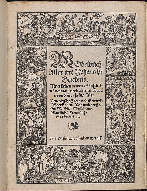 Titel page from the Modelbuch aller Art Nehens vn Stickens (Page 1r)
