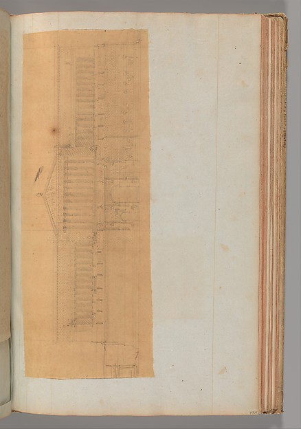 Page from a Scrapbook containing Drawings and Several Prints of Architecture, Interiors, Furniture and Other Objects