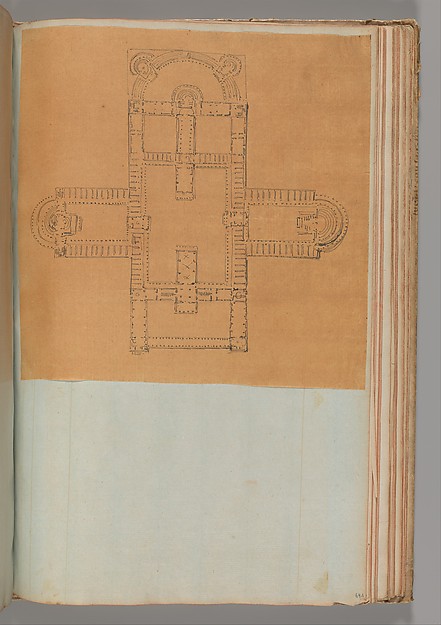 Page from a Scrapbook containing Drawings and Several Prints of Architecture, Interiors, Furniture and Other Objects