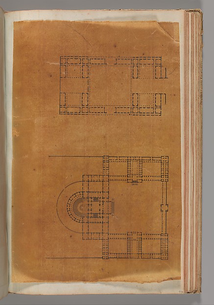 Page from a Scrapbook containing Drawings and Several Prints of Architecture, Interiors, Furniture and Other Objects