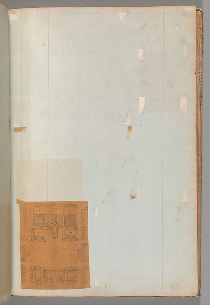 Page from a Scrapbook containing Drawings and Several Prints of Architecture, Interiors, Furniture and Other Objects