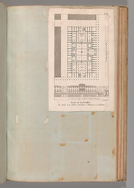 Page from a Scrapbook containing Drawings and Several Prints of Architecture, Interiors, Furniture and Other Objects