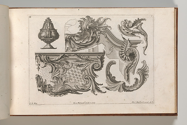 Suggestion for the Decoration of  the Lower and Top Right of a Frame Combined with Several Additional Ornaments, Plate 2 from: 'Unterschidliche Auszierungen zu Thüren und Fenster, etc. etc. sehr nutzlich zu gebrauchen'