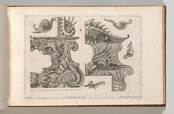Suggestion for the Decoration of  the Lower and Top Right of a Frame, Plate 4 from: 'Unterschidliche Auszierungen zu Thüren und Fenster, etc. etc. sehr nutzlich zu gebrauchen'