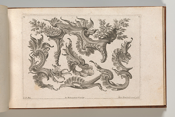Various Designs for Rocaille Ornaments, Plate 2 from: 'Fortsezung von unterschielichen Auszierungen zu allerleij nüzlich anzuwenden'
