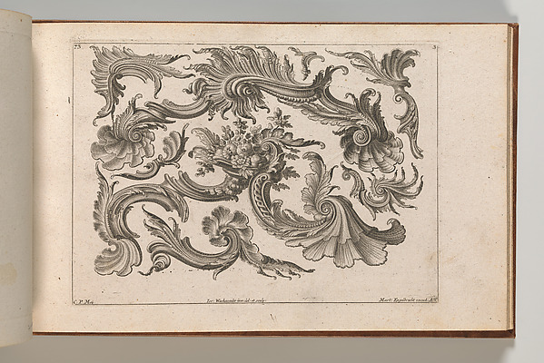 Various Designs for Rocaille Ornaments, Plate 3 from: 'Fortsezung von unterschielichen Auszierungen zu allerleij nüzlich anzuwenden'