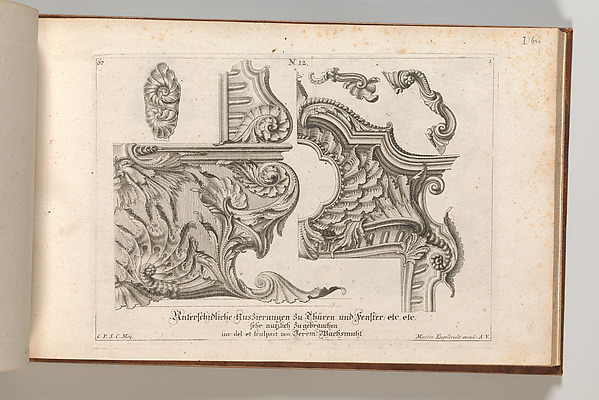 Suggestion for the Decoration of the Lower and Top Right of a Frame, Plate 1 from: 'Unterschidliche Auszierungen zu Thüren und Fenster, etc. etc. sehr nutzlich zu gebrauchen'