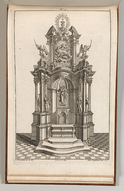 Design for a Monumental Altar, Plate b from 'Unterschiedliche Neu Inventierte Altäre mit darzu gehörigen Profillen u. Grundrißen.'