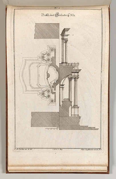Floorplan and Side View of an Altar, Plate b (2) from 'Unterschiedliche Neu Inventierte Altäre mit darzu gehörigen Profillen u. Grundrißen.'