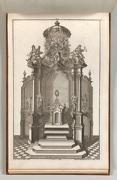 Design for a Monumental Altar, plate D from "Unterschiedliche Neu Inventierte Altäre mit darzu gehörigen Profillen u. Grundrißen"