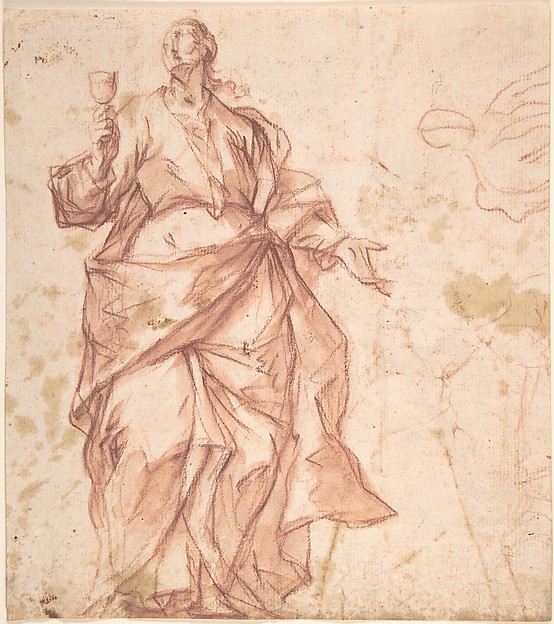 Study of St. John (recto); Study of a Warrior (verso) by Eugenio Cajés