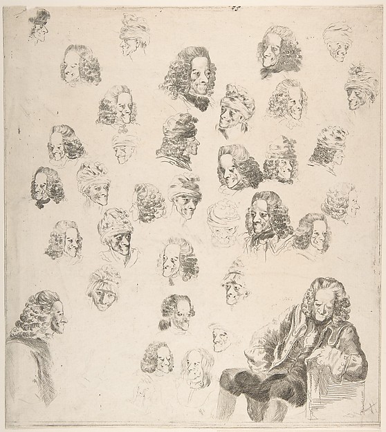 Sketches of Voltaire at Age Eighty-One