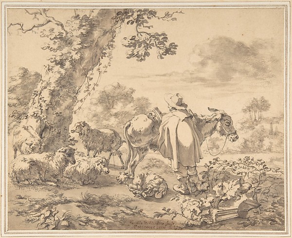 A Herdsman with a Donkey