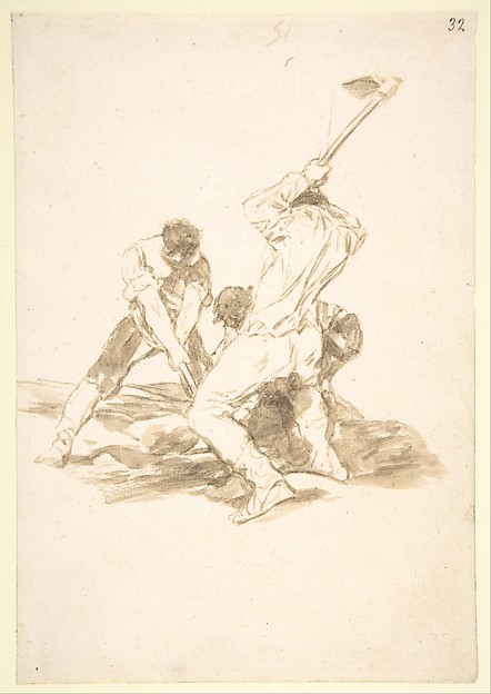 Three men digging; folio 51 from the Images of Spain Album 'F'