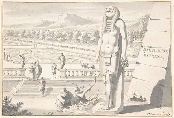 Statue of Osiris in a Garden